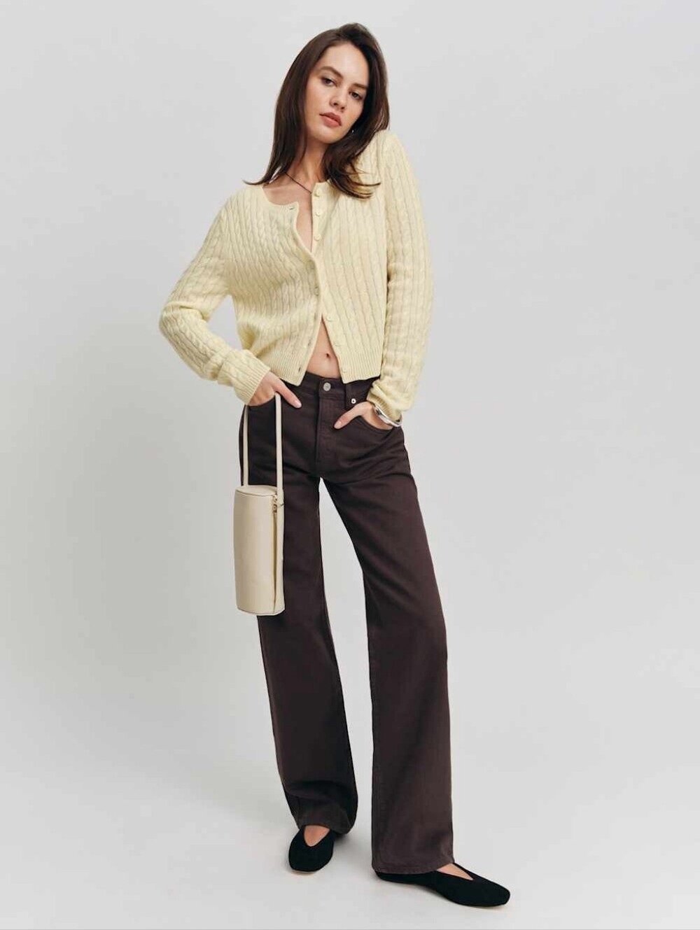 Reformation Val 90s Mid-rise Straight Jeans In Mole 26